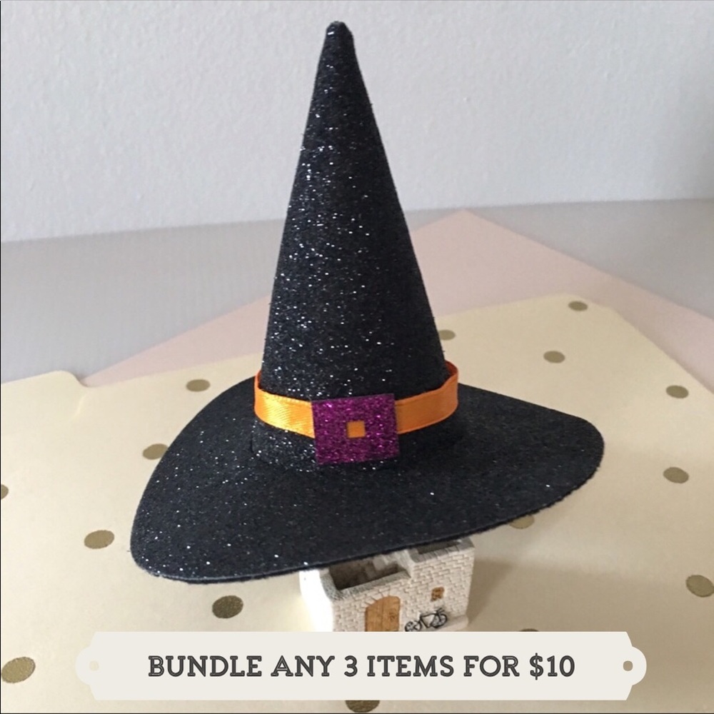 🆕  {Scrunci}  Mini Witch Hat Clip-On (Halloween)